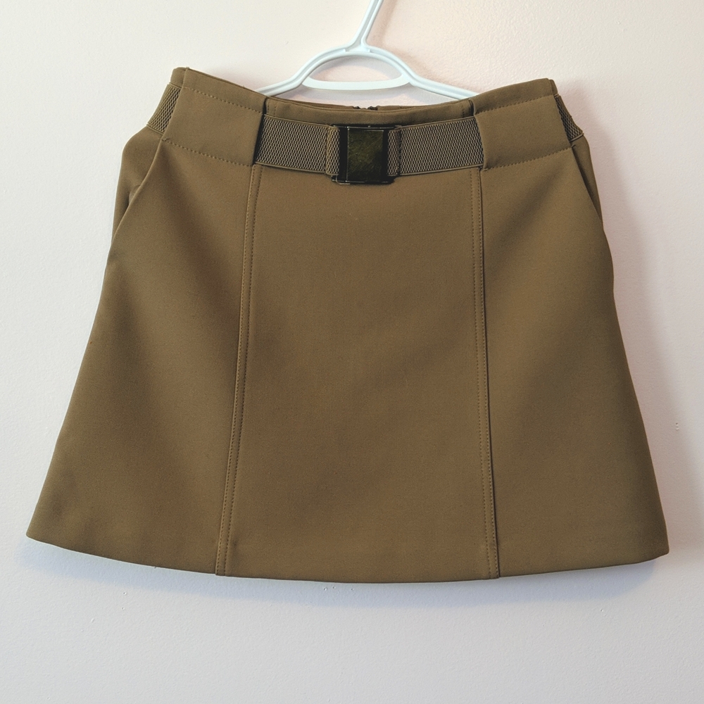 3/25$ H&M Belted Khaki Skirt 8